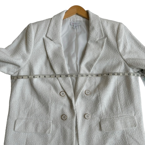 Liz Claiborne Womens White Wool Blend Tweed Double Breasted Jacket Size 20W NWT - Picture 9 of 13